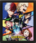 My Hero Academia - Karaktärsmosaik 26x20 3D Rahmenbild Z-Zero GmbH