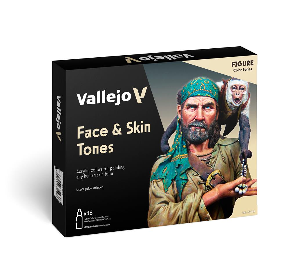 Vallejo Model Color - 16 färger Set för Ansikte & Hudtoner 18 ml Vallejo
