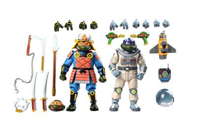 TMNT 7” Actionfigurer - Rymdäventyr & Samurajsköldpaddor 2-Pack NECA
