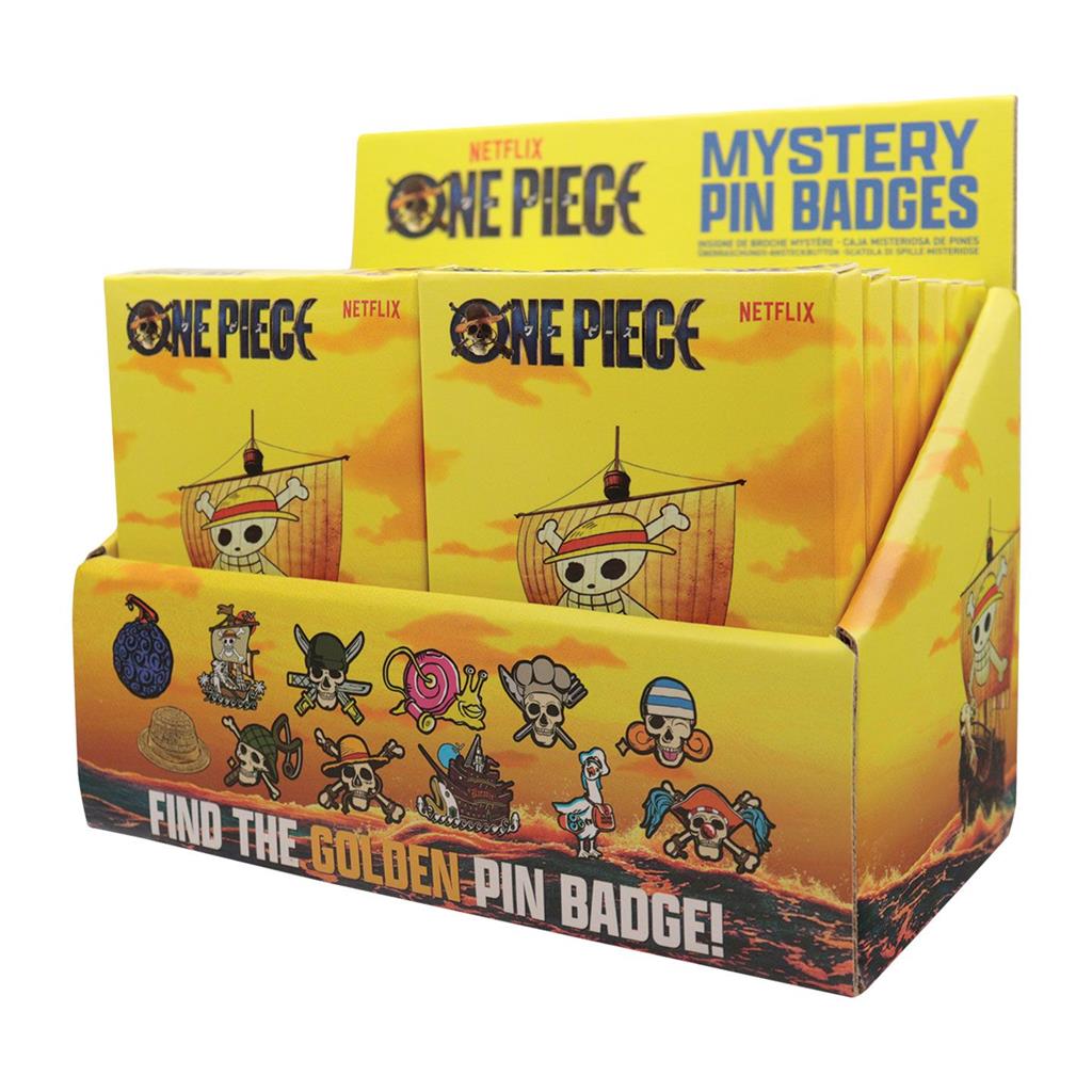 One Piece Mystery Pin Badge CDU Med 12 Blind Boxes