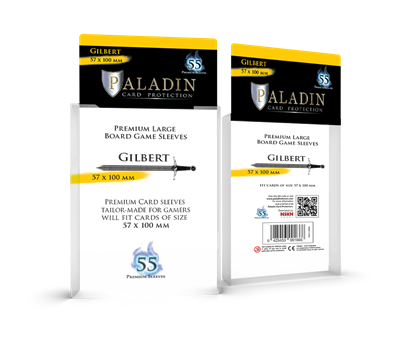 Gilbert Premium Large Paladin Sleeves 57x100mm (55 Sleeves) Board&Dice