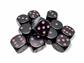 Opaque Black/Pink 16mm D6 Dice Block (12 Dice) Chessex