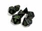 Opaque Svart/Grön Polyhedral 7-Tärningsset Chessex