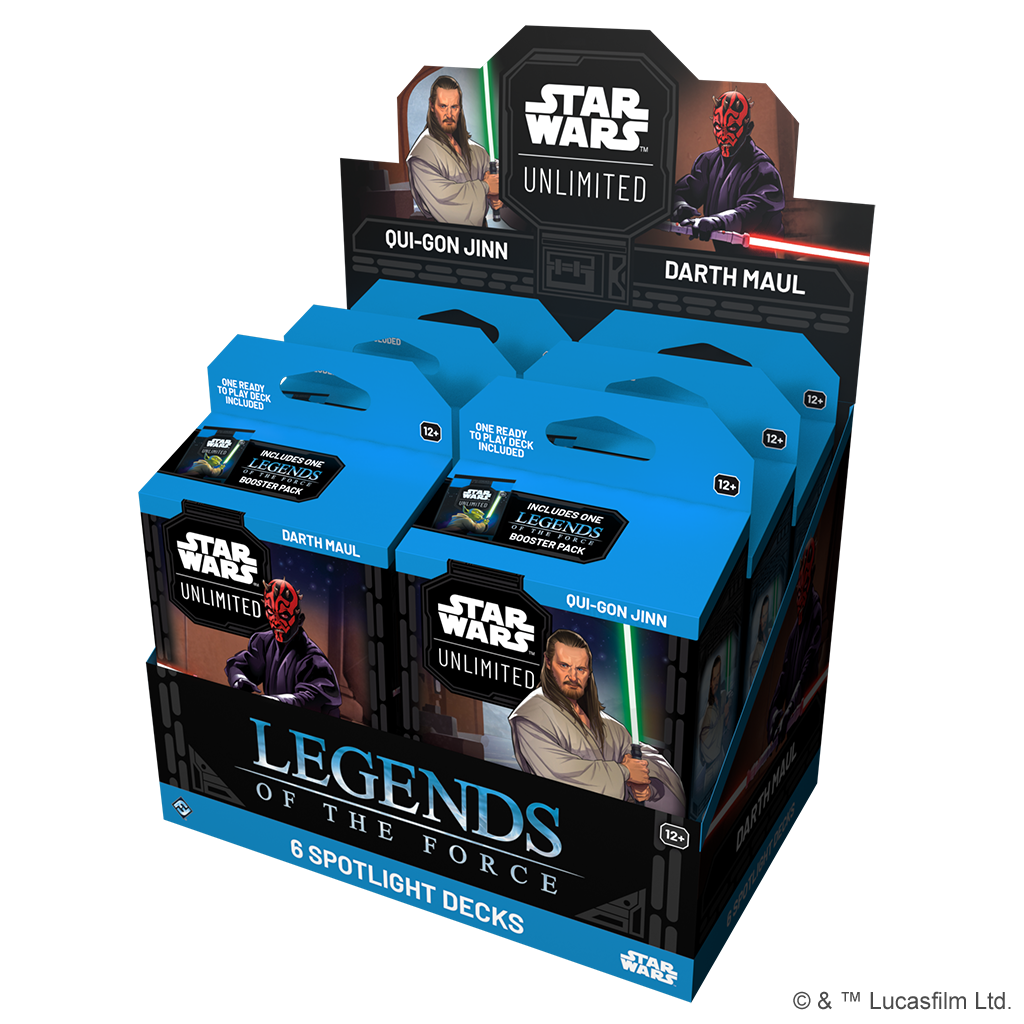 FFG - Star Wars: Unlimited - Legends of the Force Spotlight Deck Display (6 Decks) Fantasy Flight Games