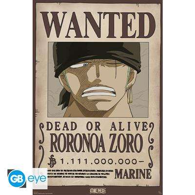 ONE PIECE - Poster Maxi 91.5x61 - Wanted Zoro Wano Z-Zero GmbH