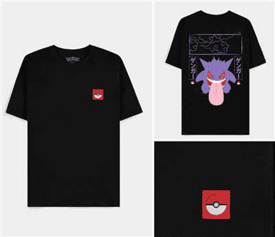 Pokemon Gengar Block Print Herr T-shirt med Kort Ärmmar - XL Difuzed