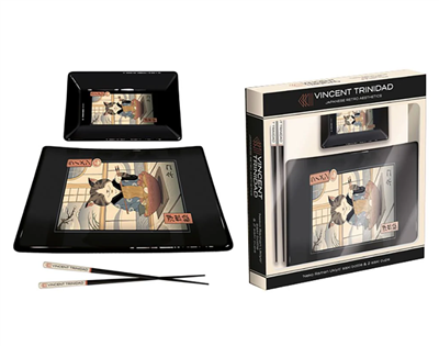 Vincent Trinidad (Neko Ramen Ukiyo) Sushi Set med Brickor och Ätpinnar Pyramid International