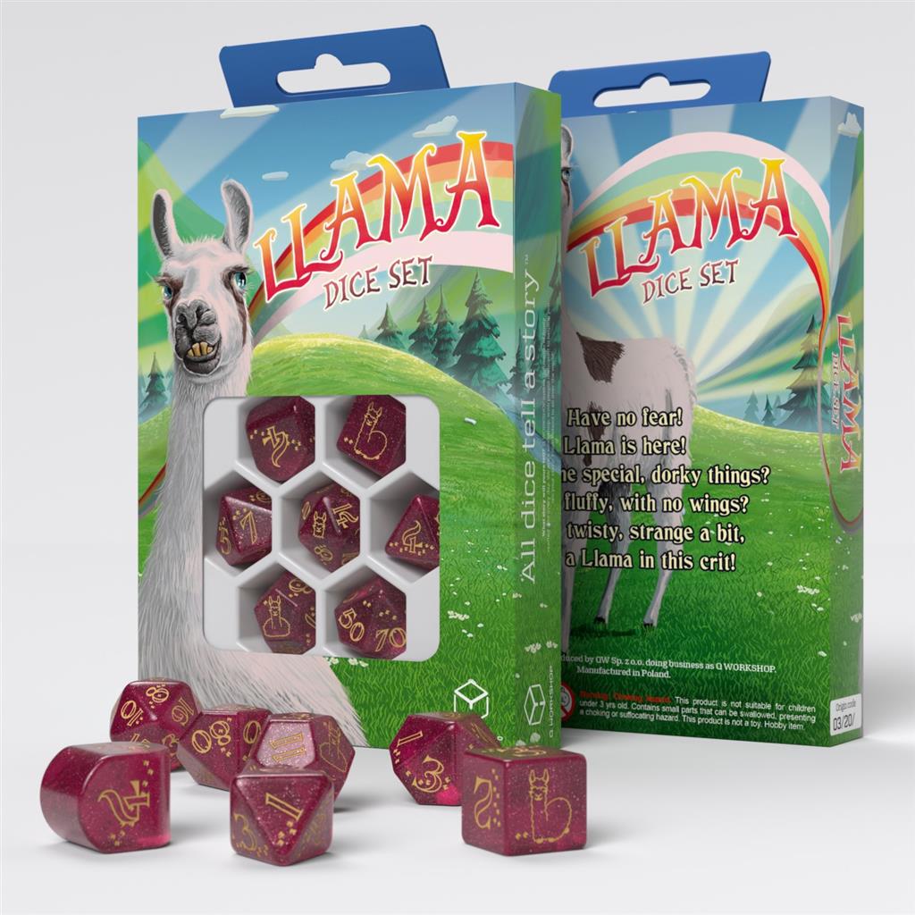 Llama Dice Set: Puffy - Söt och Glittrande Q-Workshop