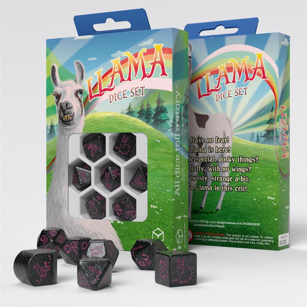 Llama Dice Set: Spitty - Roliga Tärningar för Spel Q-Workshop