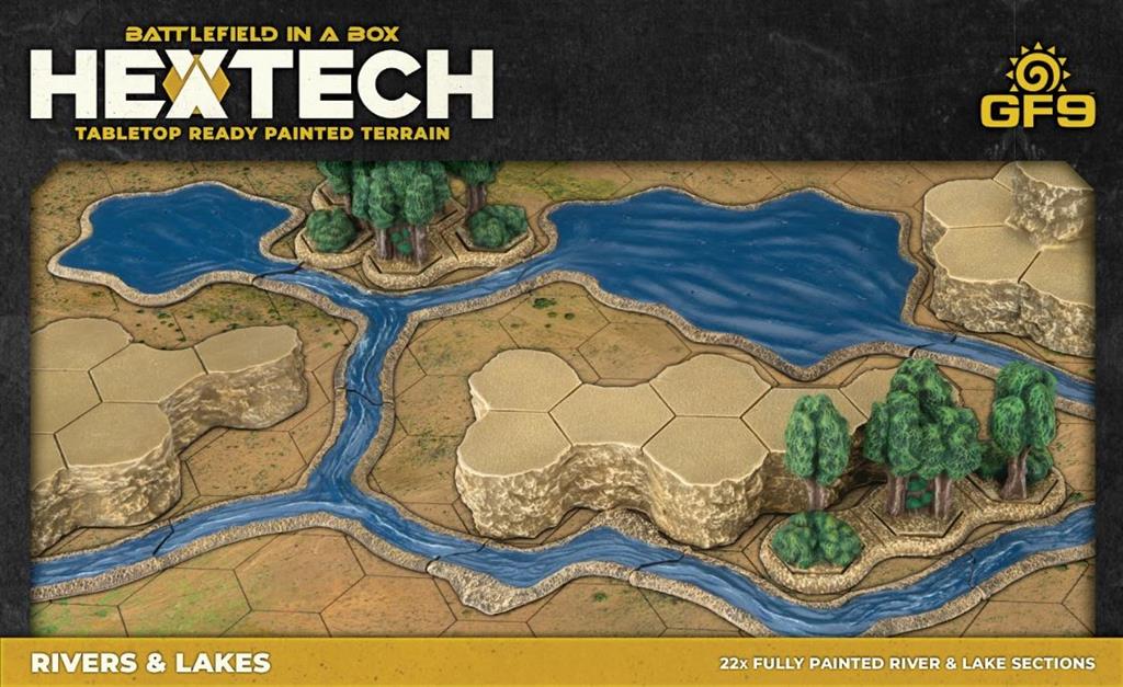 HexTech - Battlefield in a Box Terrain: Floder och Sjöar (x22) Gale Force Nine