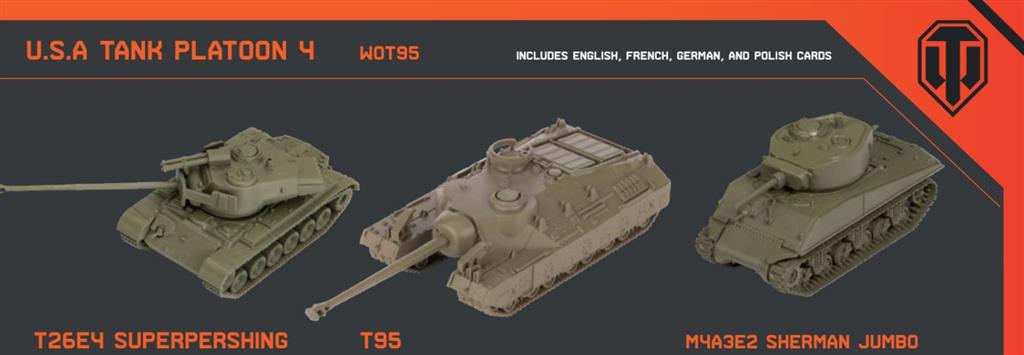 World of Tanks: Miniatures Game U.S.A. Tank Platoon (Super Pershing, T95, Sherman Jumbo) Gale Force Nine