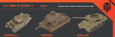 World of Tanks: Miniatures Game U.K. Tank Platoon 4 (Churchill I, Tortoise, Achilles) Gale Force Nine
