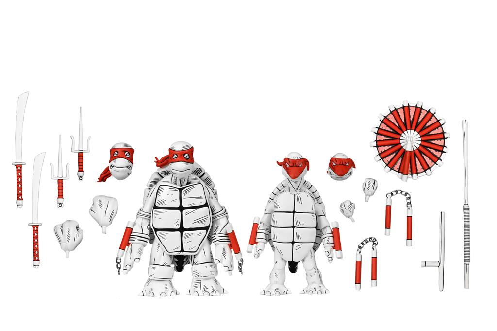 TMNT (Mirage Comics) - 7" Scale Action Figur - Black and White First Turtles 2 Pack