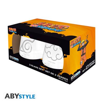 NARUTO SHIPPUDEN - 2 Glass Set - Konoha & Akatsuki SAS ABYSSE CORP