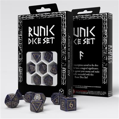 Runic Mixed-blue & Gold Dice Set Q-Workshop