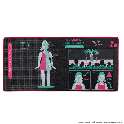 Desk Mat Young-Hee Blå Tryck - Squid Game Distrineo