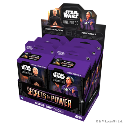 FFG - Star Wars: Unlimited - Secrets of Power Spotlight Deck Display (6 Decks)