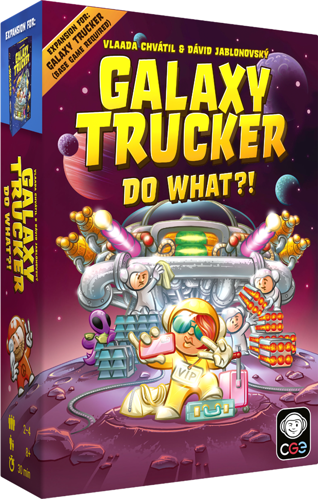 Galaxy Trucker: Do What?! – Expansion for Galaxy Trucker with new missions, VIP astronauts and turn-based play