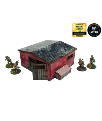 WW2 Normandy Stort Tegelskjul Förmål Förmål [28mm/1:56] Micro Art Studio