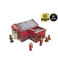 WW2 Normandy Garage med Bensinstation för 28mm Spel Micro Art Studio