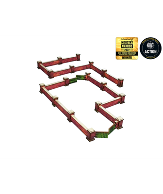 WW2 Normandy Mur med Grind (låg) Förmål [28mm/1:56] Micro Art Studio