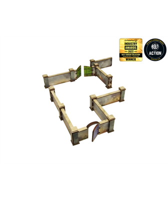 WW2 Normandie Mur med Port (Hög) Förmål [28mm/1:56] Micro Art Studio