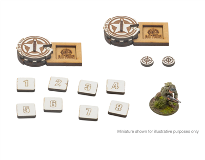 Bolt Action - MDF Artillery Zeroing In Markers - USA Warlord Games