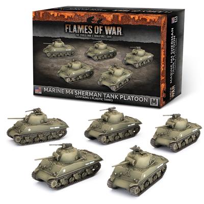 Marine M4 Sherman Platoon (x5 Plastiktankar) Gale Force Nine