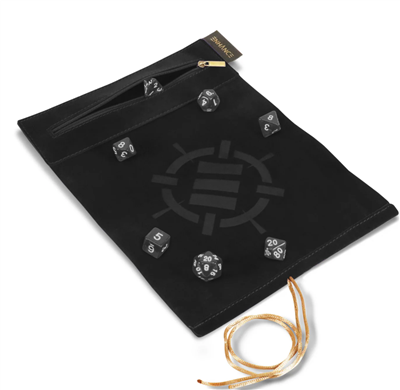 ENHANCE Roll on a Scroll™ Tärningsmatta & 7-delad Akryltärningsset Svart Enhance Gaming