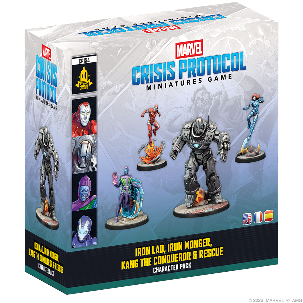 Marvel Crisis Protocol - Iron Lad, Iron Monger, Kang the Conqueror, and Rescue/FR/SP