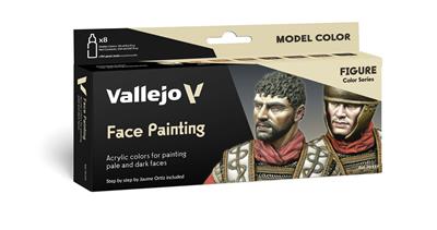 Vallejo - Model Color / Figur / 8 färgers set – Ansiktsmålning av Jaume Ortiz 18 ml