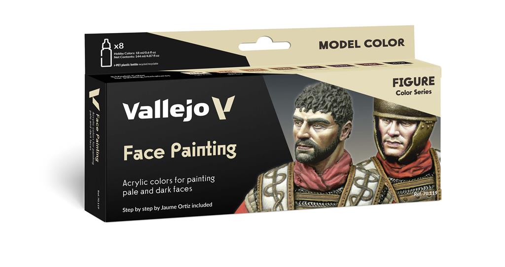 Vallejo - Model Color / Figur / 8 färgers set – Ansiktsmålning av Jaume Ortiz 18 ml