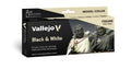 Vallejo - Model Color / Figure / Set med 8 färger - Svart & Vitt av Angel Giraldez 18 ml