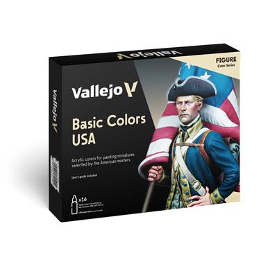 Vallejo - Model Color / Figur / 16 färger set - Grundfärger USA 18 ml