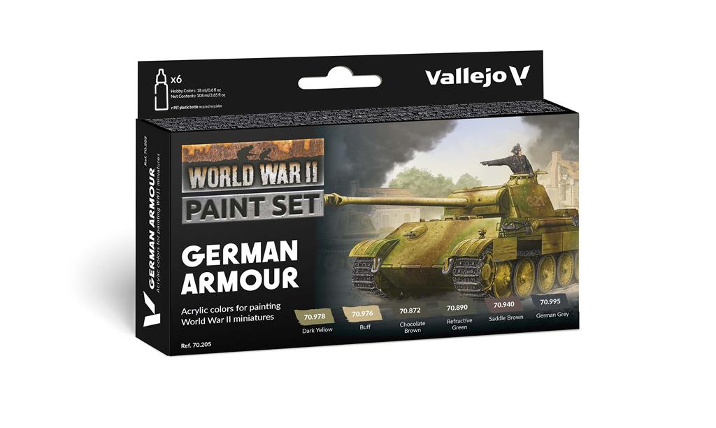 Vallejo Model Color / Andra världskriget / Set med 6 färger - Tysk pansar 18 ml