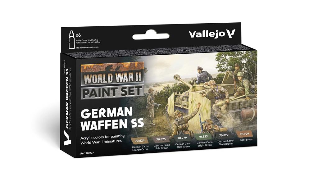 Vallejo Model Color / Andra Världskriget / Set med 6 färger – Tyska Waffen SS 18 ml