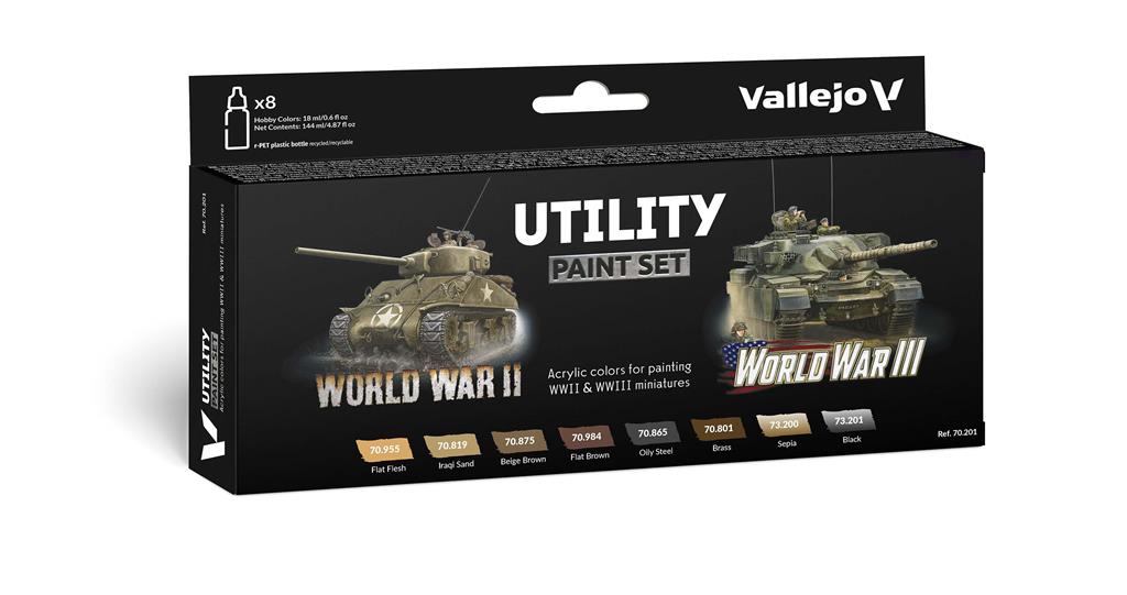 Vallejo - Model Color / Andra världskriget / Set med 8 färger - Färgsats för praktiskt bruk WWII & WWIII, 18 ml
