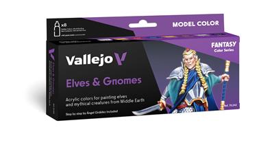 Vallejo - Model Color / Fantasy / Set med 8 färger - Alver & Tomtar av Angel Giraldez, 18 ml