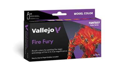 Vallejo - Model Color / Fantasy / Set med 6 färger - Fire Fury av Angel Giraldez 18 ml