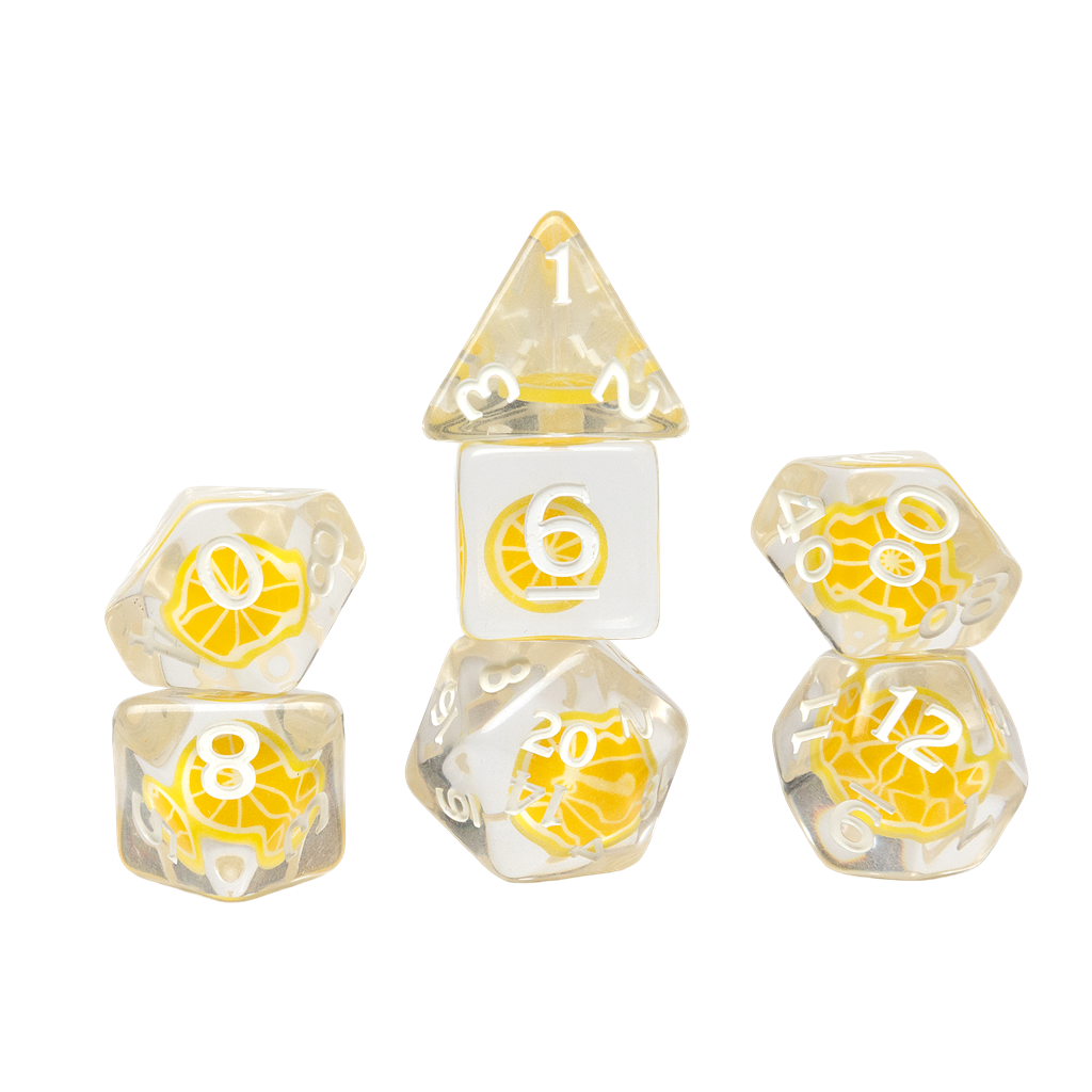 Tärningsset med fruktskivor: Citron