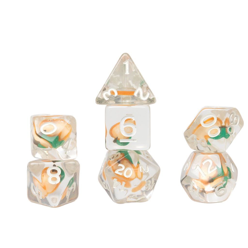 Fruktformade Tärningsset: Persika