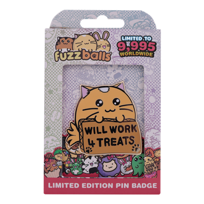Fuzzballs Whisky Will Work 4 Treats Pin Badge