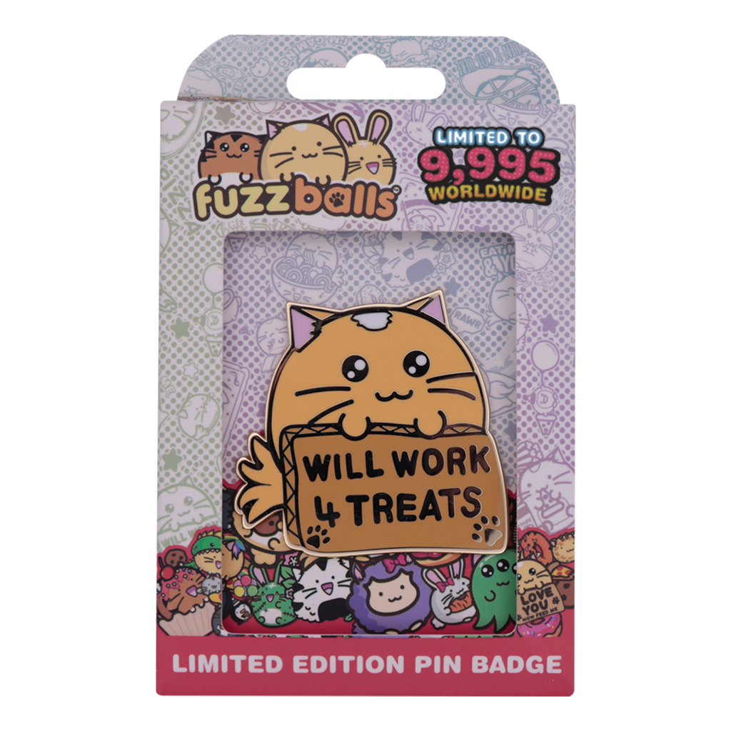 Fuzzballs Whisky Will Work 4 Treats Pin Badge