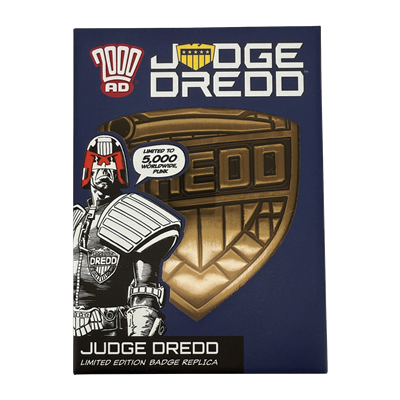 2000 AD Judge Dredd Emblem Replika-Märke i Antikguld med Bältesklämma – Begränsad Upplaga