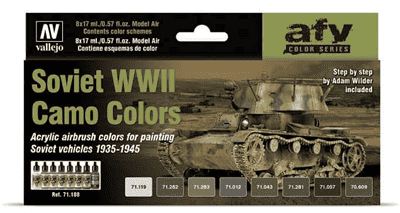 Vallejo - Model Air / 8 Colors Set - Soviet WWII Camouflage Colors by Adam Wilder 1935-1945