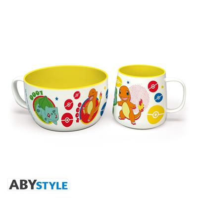 POKEMON - Breakfast Set with Mug and Bowl - Pikachu & Kanto Starters