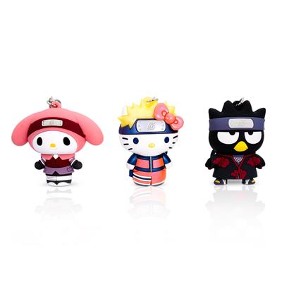 Hello Kitty x Naruto 3D-skummfigurväskklämma 3-delars set