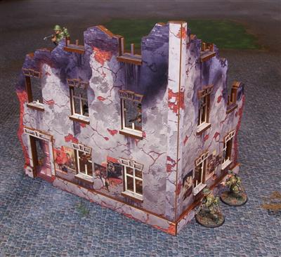 WW2 Ostfront Stalingrad Univermag Left (med 3:e våningen) (1) FÖRMÅLAD [28mm/1:56]