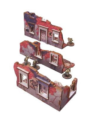 WW2 Eastern Front Stalingrad Ruined Building (3) PREPAINTED [28mm/1:56]