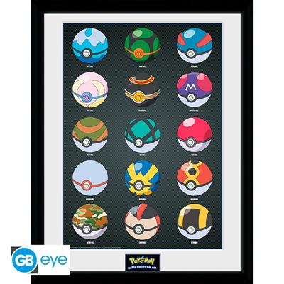 POKEMON - Inramad print "Pokeballs" (30x40) SAS ABYSSE CORP